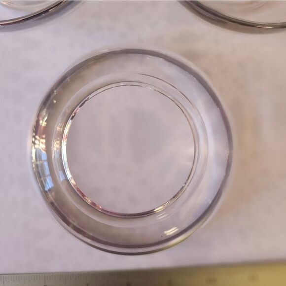 Vintage Pristine 1960s Dorothy Thorpe Set of 3 Small Glass Bowls w/Silver Band - Picture 8 of 8